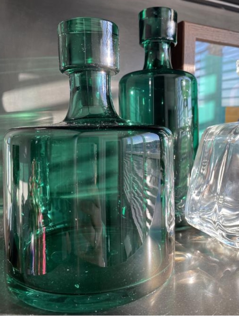 Anthropologie Colorful Glass Decanters